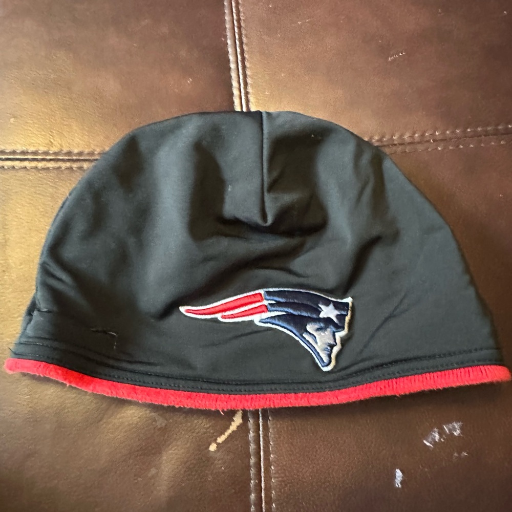 NFL Black and Red Beanie Patriots Hat